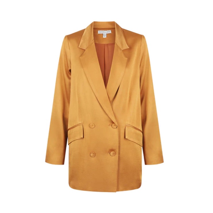 Shona Joy La Lune Double Breasted Blazer - Tumeric